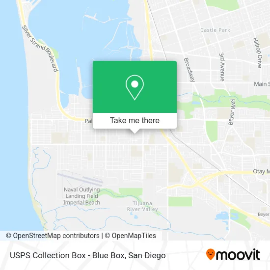 Mapa de USPS Collection Box - Blue Box