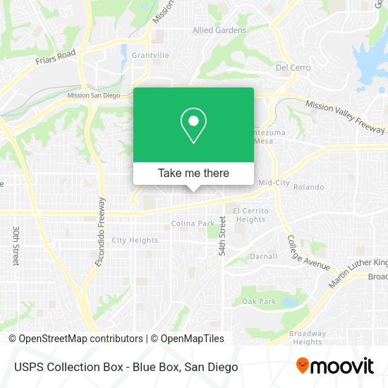 USPS Collection Box - Blue Box map