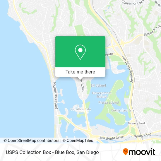 Mapa de USPS Collection Box - Blue Box