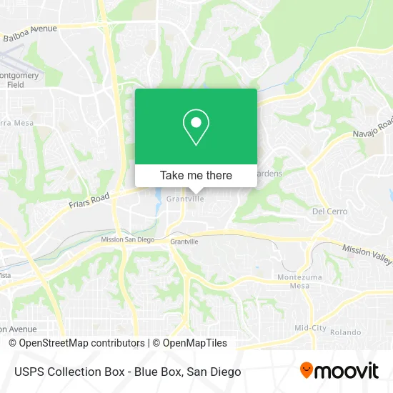 Mapa de USPS Collection Box - Blue Box
