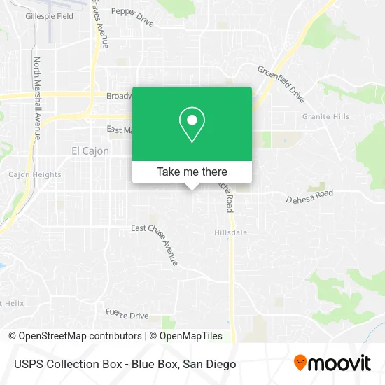 Mapa de USPS Collection Box - Blue Box