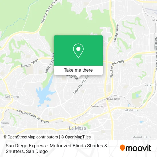 Mapa de San Diego Express - Motorized Blinds Shades & Shutters