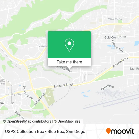 Mapa de USPS Collection Box - Blue Box