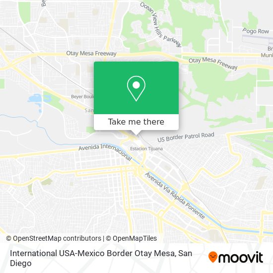 International USA-Mexico Border Otay Mesa map