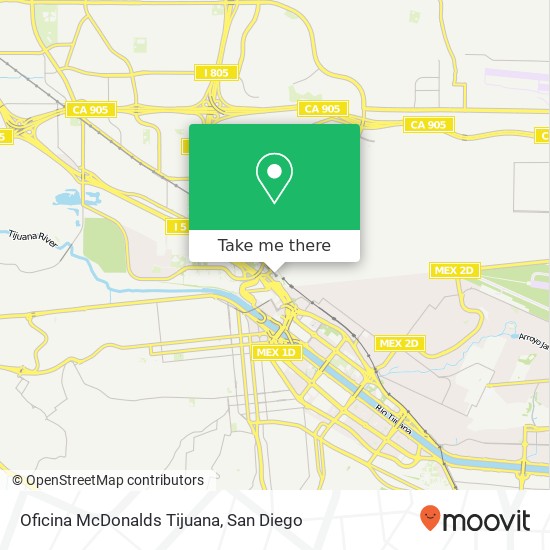 Mapa de Oficina McDonalds Tijuana