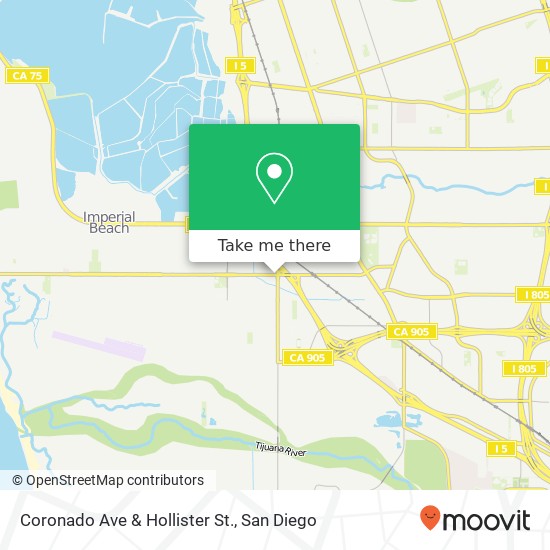 Coronado Ave & Hollister St. map