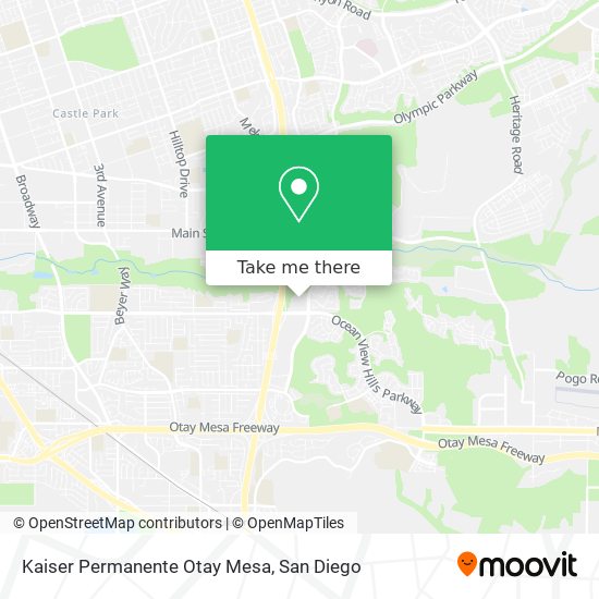 Kaiser Permanente Otay Mesa map