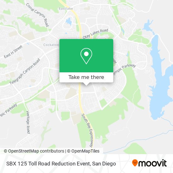 SBX 125 Toll Road Reduction Event map