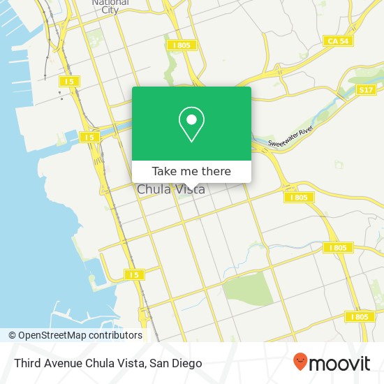 Third Avenue Chula Vista map