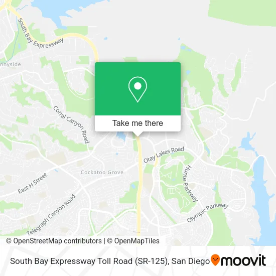 South Bay Expressway Toll Road (SR-125) map