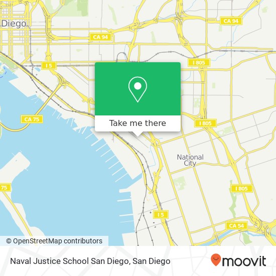 Mapa de Naval Justice School San Diego