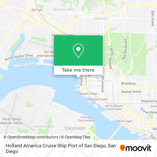 Holland America Cruise Ship Port of San Diego map