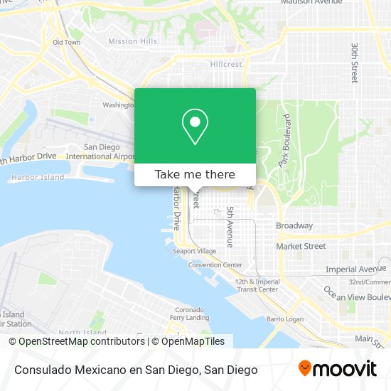 Mapa de Consulado Mexicano en San Diego