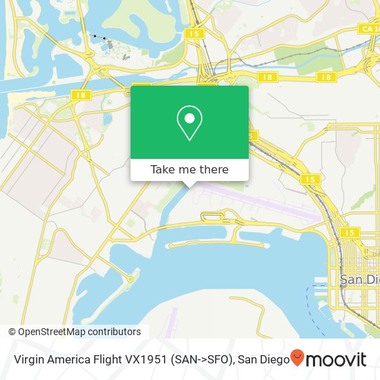Virgin America Flight VX1951 (SAN->SFO) map