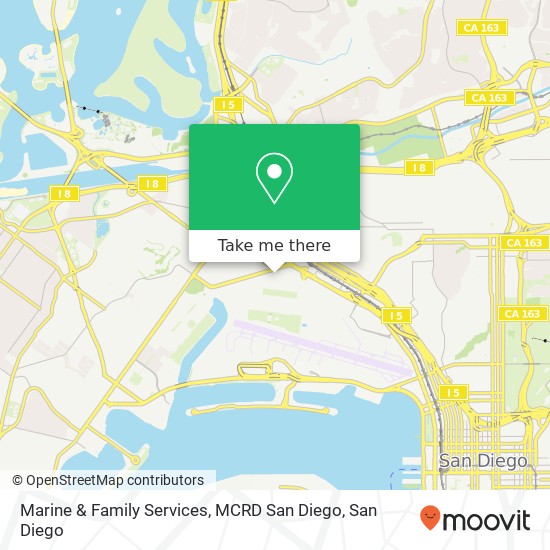 Mapa de Marine & Family Services, MCRD San Diego