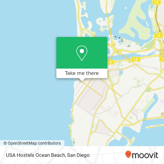Mapa de USA Hostels Ocean Beach