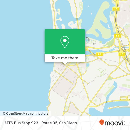 MTS Bus Stop 923 - Route 35 map