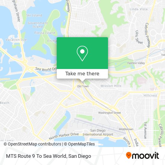 MTS Route 9 To Sea World map