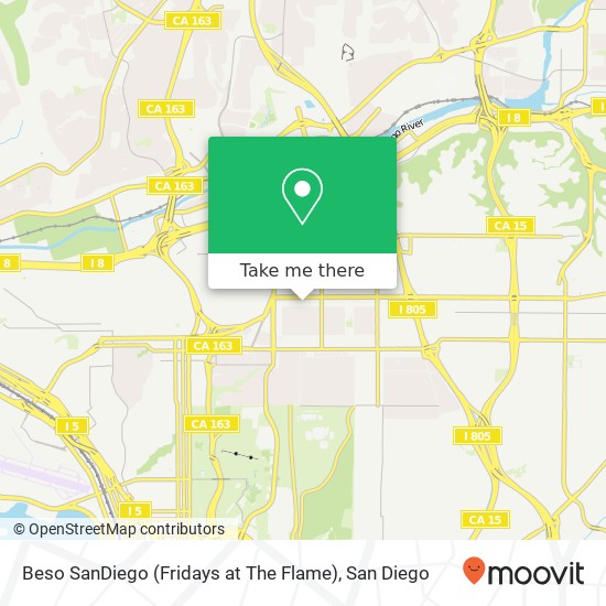 Mapa de Beso SanDiego (Fridays at The Flame)