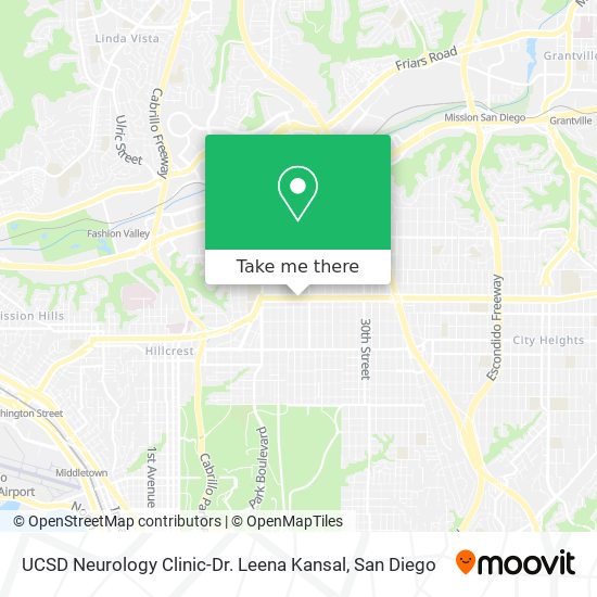 UCSD Neurology Clinic-Dr. Leena Kansal map