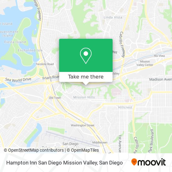 Hampton Inn San Diego Mission Valley map