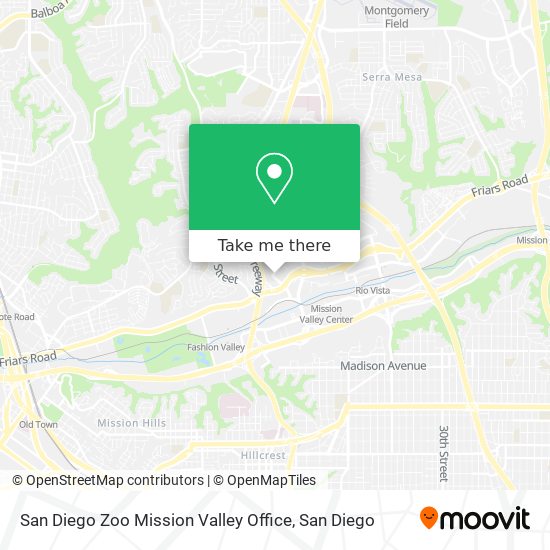 Mapa de San Diego Zoo Mission Valley Office