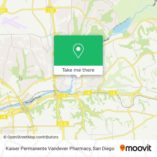 Kaiser Permanente Vandever Pharmacy map