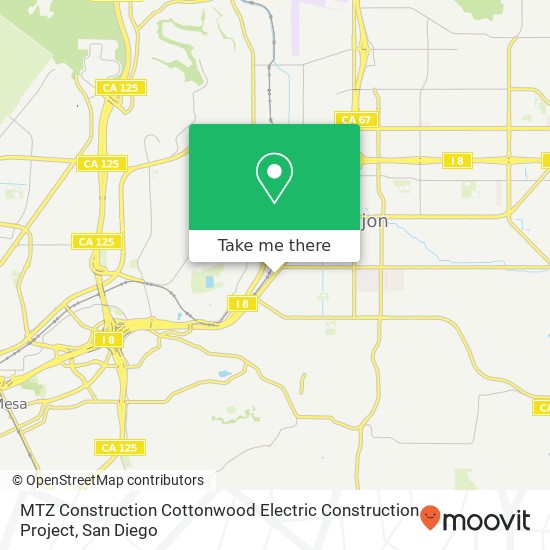 Mapa de MTZ Construction Cottonwood Electric Construction Project