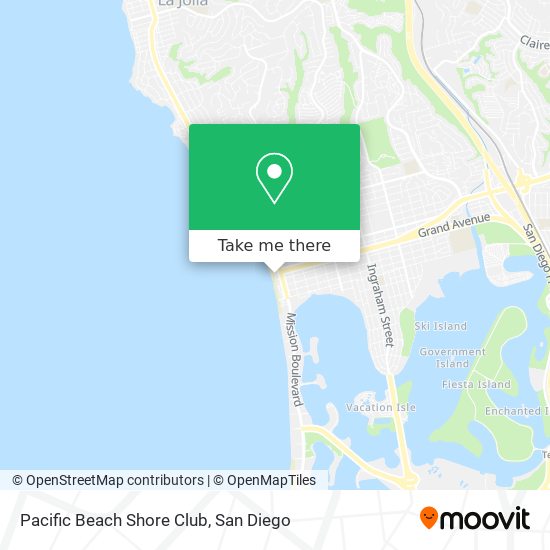 Mapa de Pacific Beach Shore Club