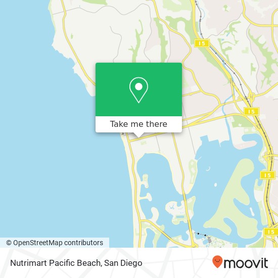Mapa de Nutrimart Pacific Beach