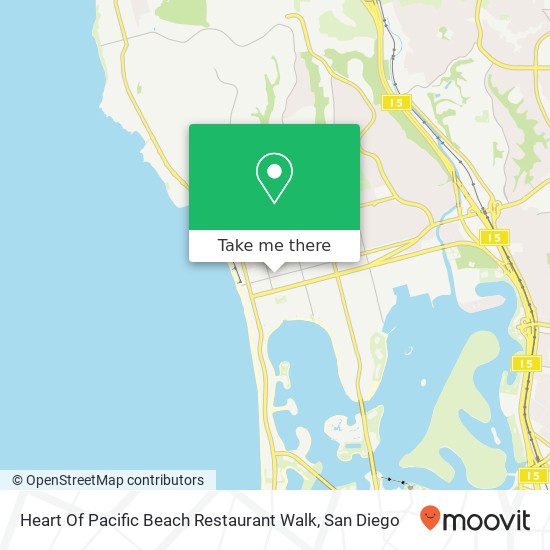 Heart Of Pacific Beach Restaurant Walk map