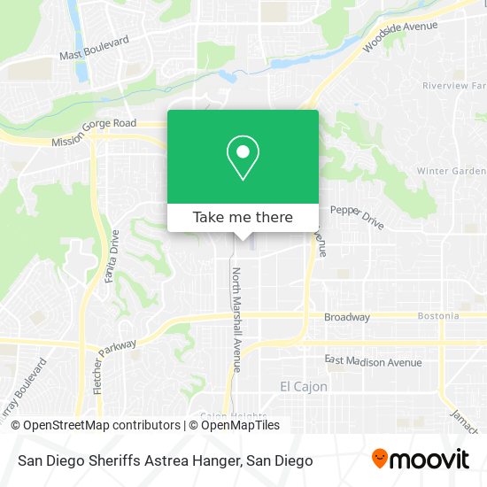 San Diego Sheriffs Astrea Hanger map