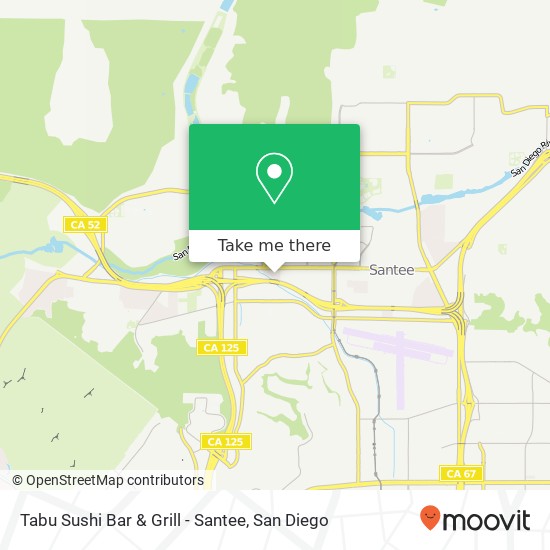 Mapa de Tabu Sushi Bar & Grill - Santee