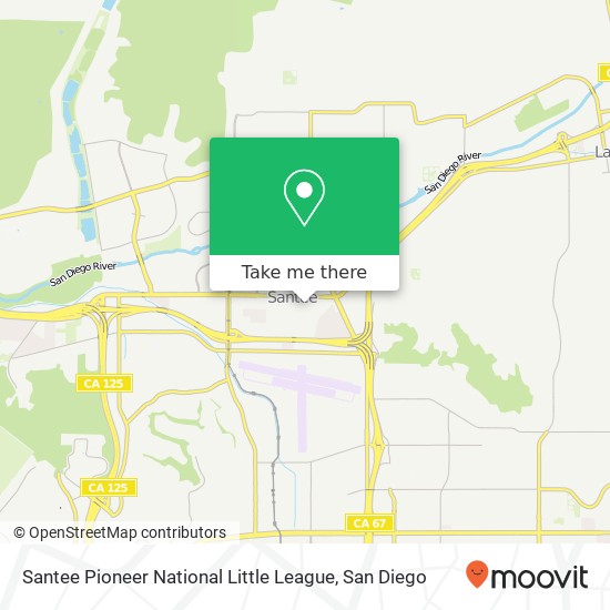 Mapa de Santee Pioneer National Little League