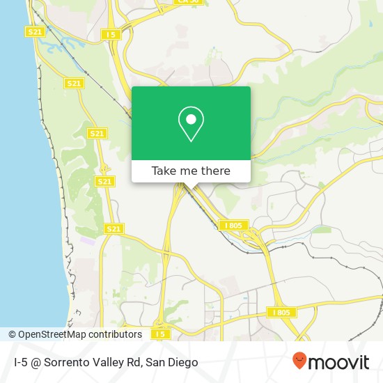 Mapa de I-5 @ Sorrento Valley Rd