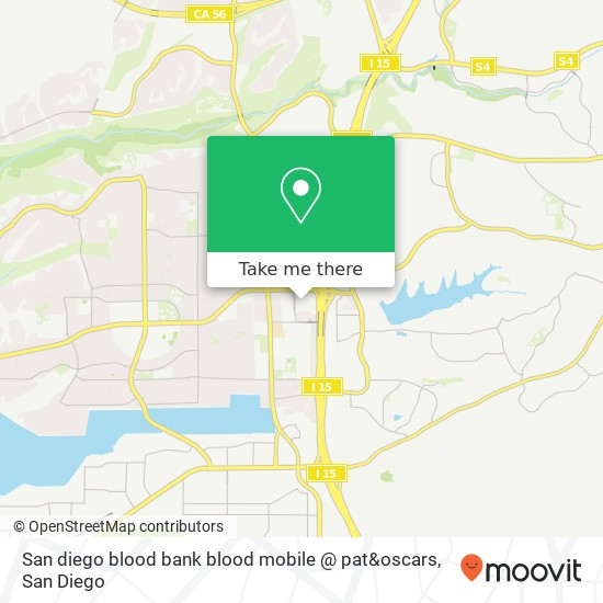 Mapa de San diego blood bank blood mobile @ pat&oscars