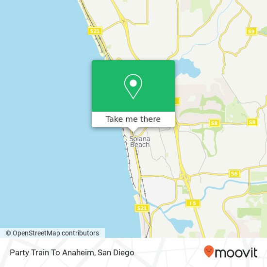 Party Train To Anaheim map