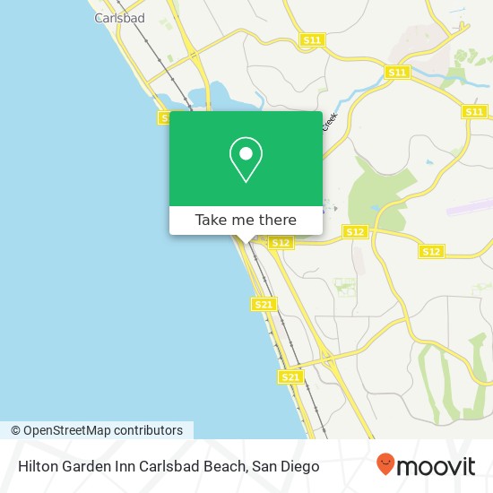 Hilton Garden Inn Carlsbad Beach map