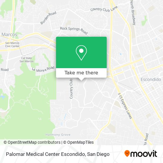 Mapa de Palomar Medical Center Escondido
