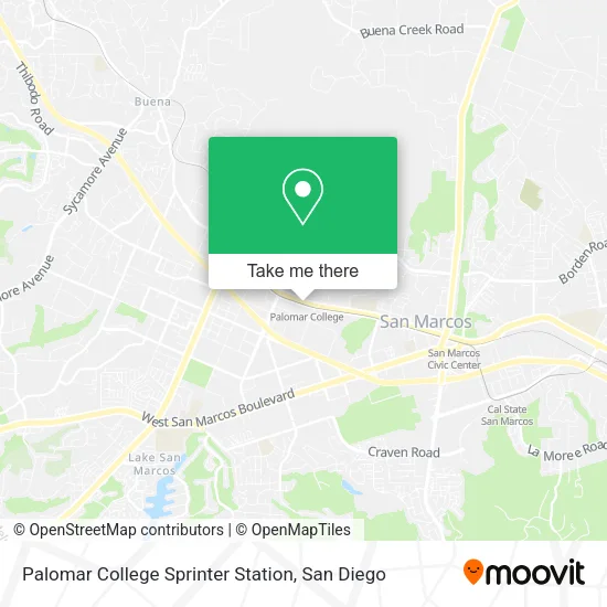 Mapa de Palomar College Sprinter Station