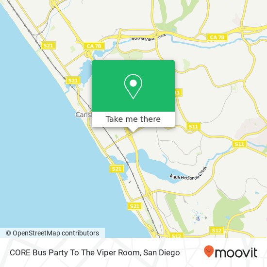 Mapa de CORE Bus Party To The Viper Room