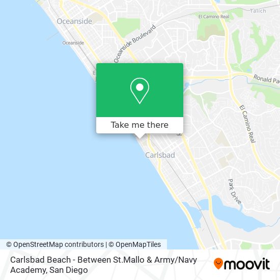 Carlsbad Beach - Between St.Mallo & Army / Navy Academy map
