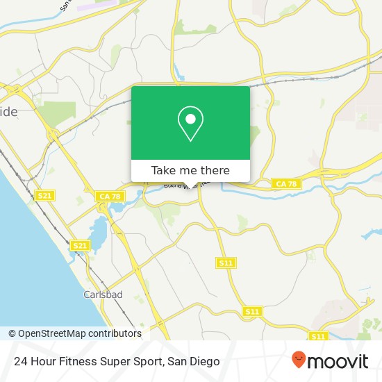 Mapa de 24 Hour Fitness Super Sport