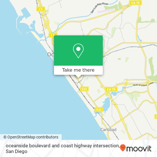 oceanside boulevard and coast highway intersection map