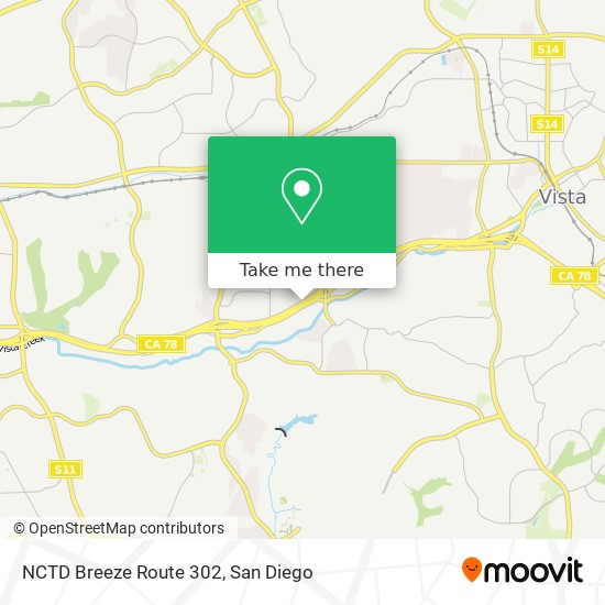 Mapa de NCTD Breeze Route 302