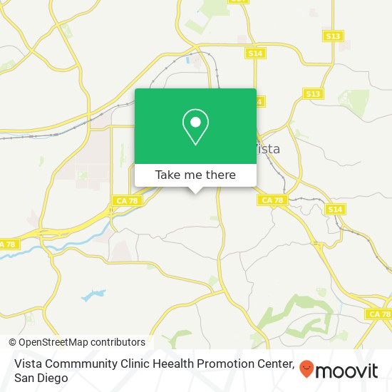 Vista Commmunity Clinic Heealth Promotion Center map