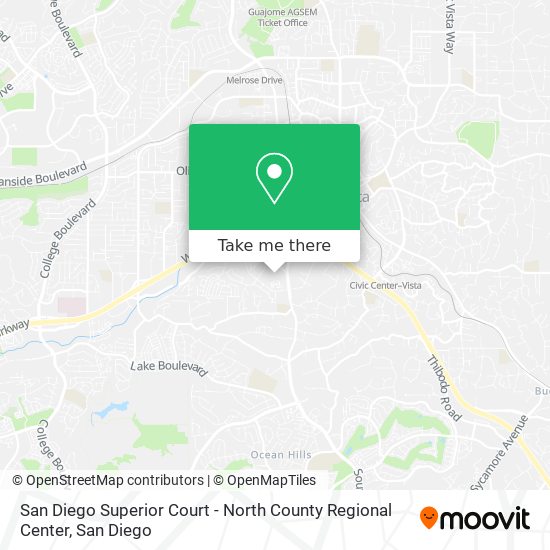 San Diego Superior Court - North County Regional Center map