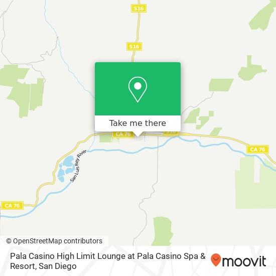 Mapa de Pala Casino High Limit Lounge at Pala Casino Spa & Resort