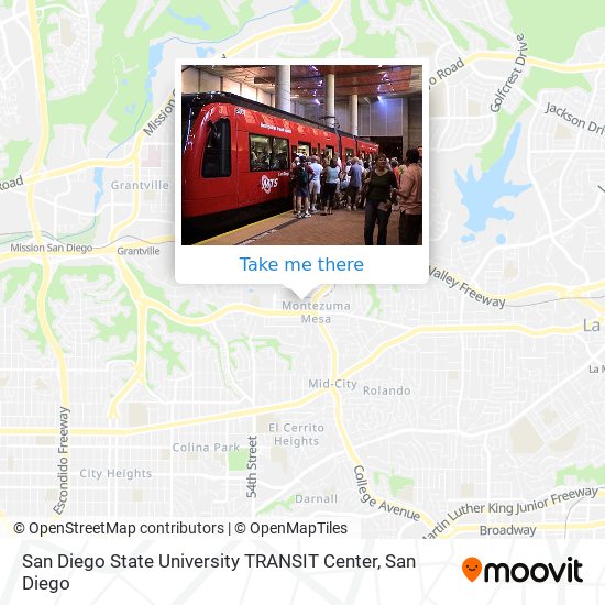 Mapa de San Diego State University TRANSIT Center