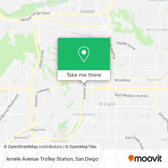 Mapa de Arnele Avenue Trolley Station